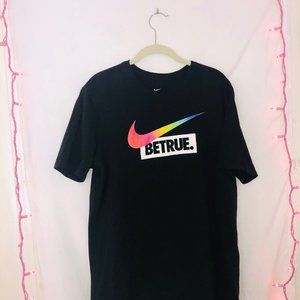 Men's Nike Black Rainbow Swoosh Be True Tee